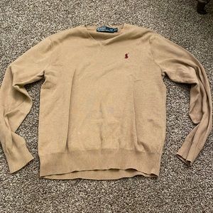 Polo Ralph Lauren mens brown sweater casual classic 100% Pima cotton soft small